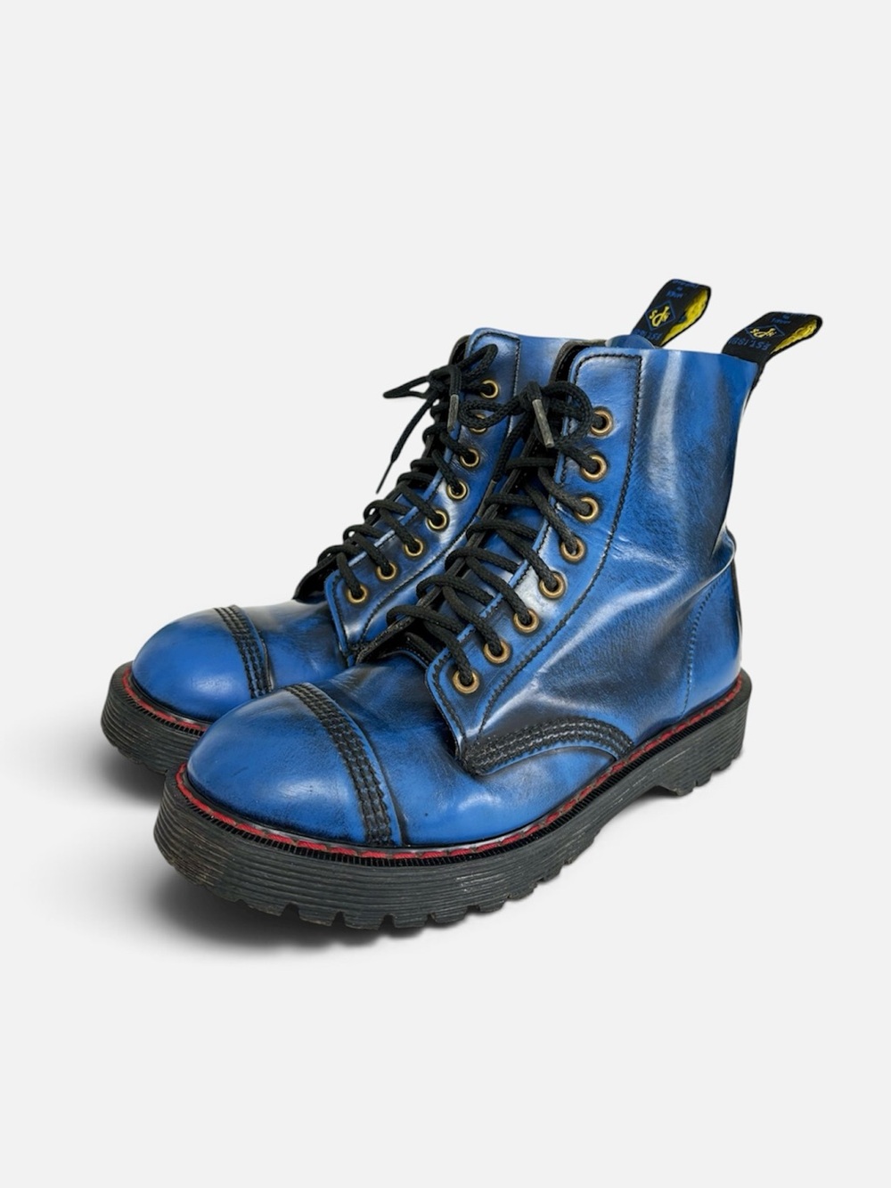 NPS Ranger 8 Eye Leather Combat Boots Navy Blue RubOff UK Size 8
